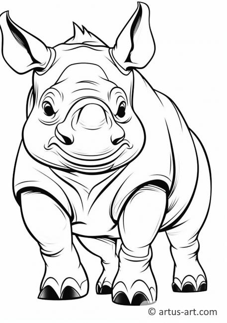 Раскраска носорога для детей